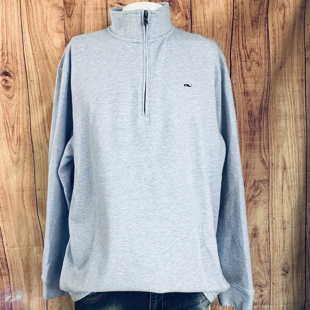 Vineyard Vines Mens Light Blue 1/4 Zip Performance Sweater Pullover‎ Sz XL
